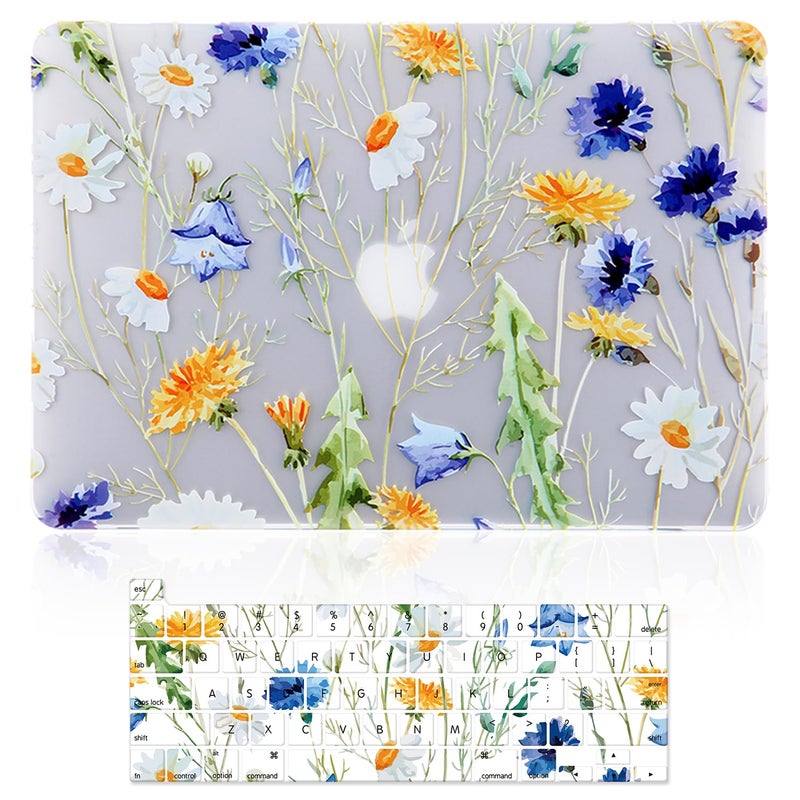 iDonzon Case for MacBook Pro 16 inch (A2141, 2020 2019 Release), 3D Effect Matte Clear See Through Hard Cover &Keyboard Cover Compatible Mac Pro 16 inch with Touch Bar and Touch ID, Floral Pattern - Image 1
